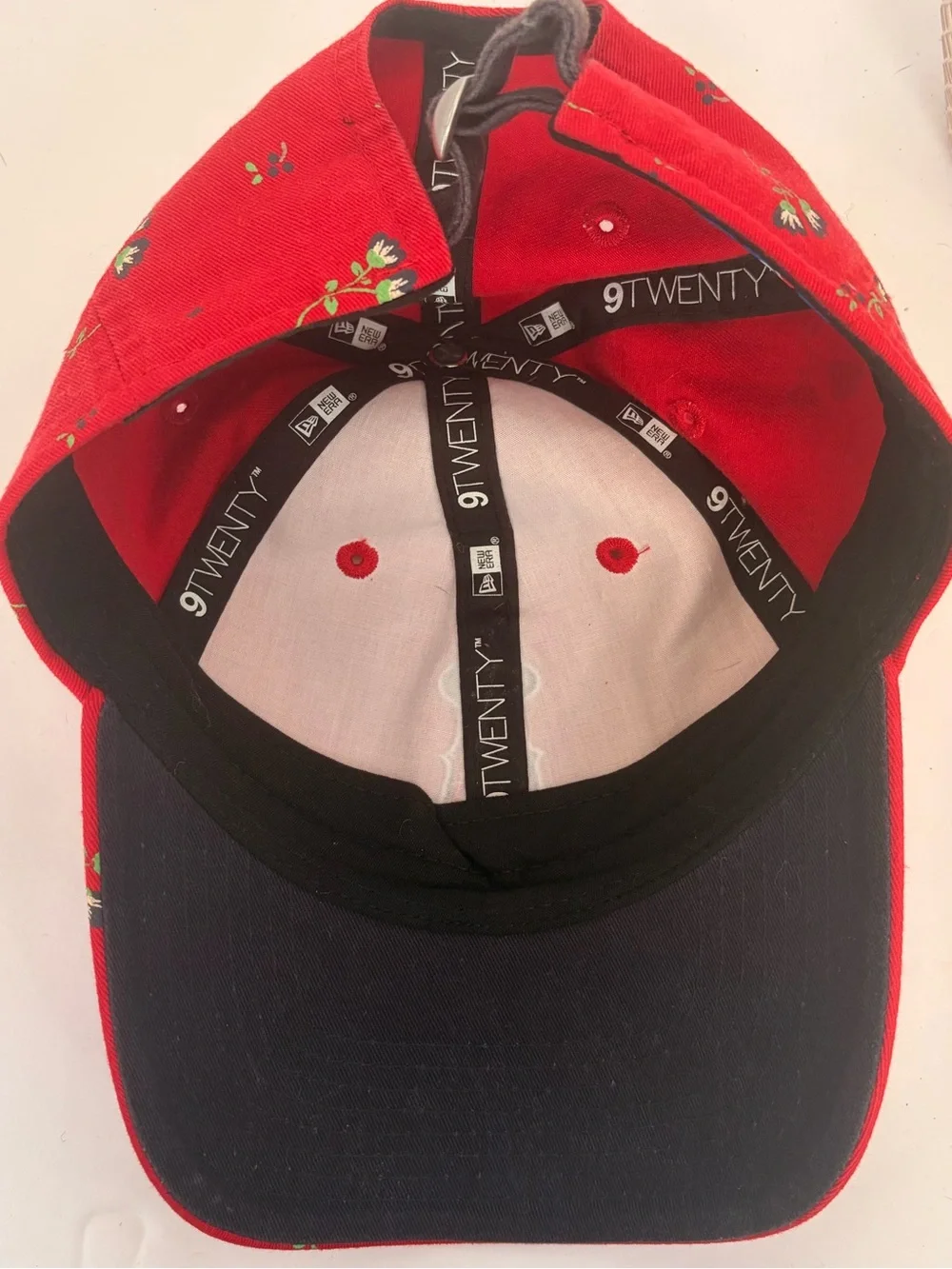 🥀Red Floral Baseball Cap with Embroidered 'A' Logo